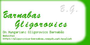 barnabas gligorovics business card