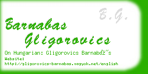 barnabas gligorovics business card